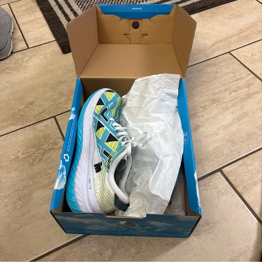 Hoka One One Men’s Ironman Kona Carbon X Sea Blue/White Womens Size 10 - Picture 14 of 16